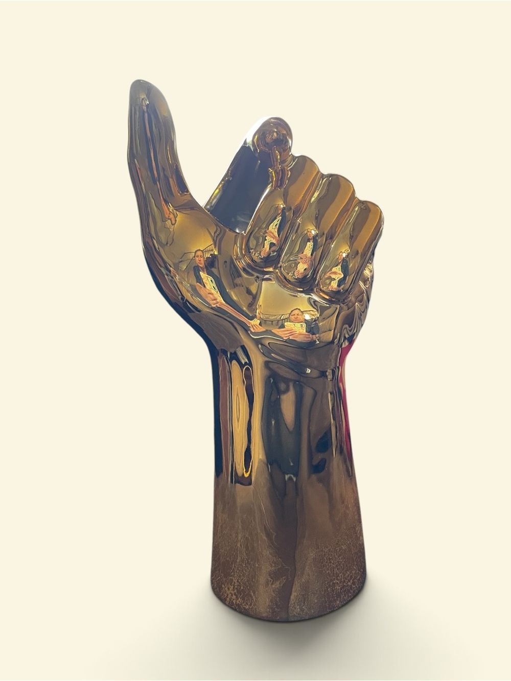 Gold Ceramic Thumbs-Up planter - Decorative Home Art